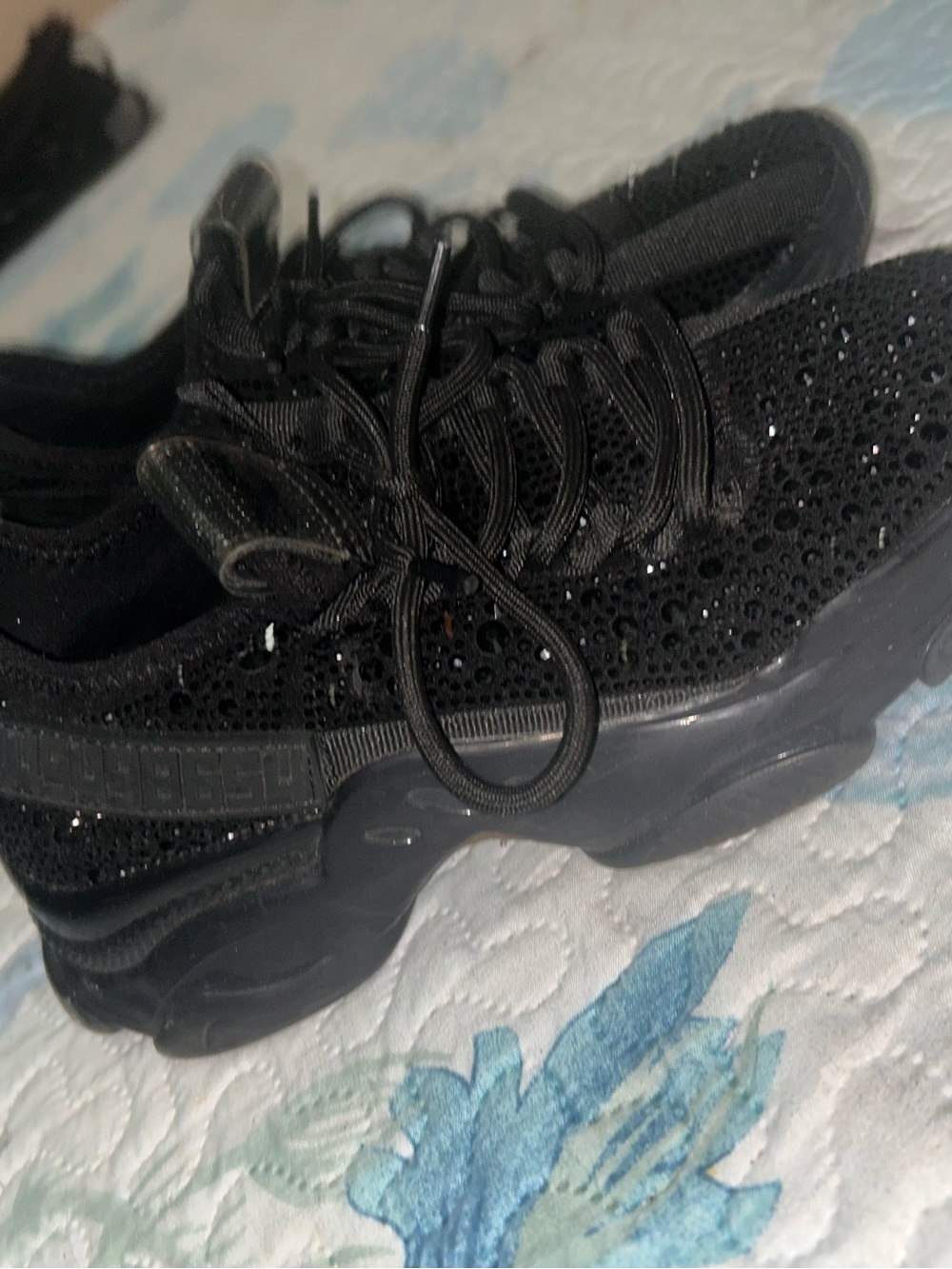 Steve Madden Black Sparkle Athletic Sneakers